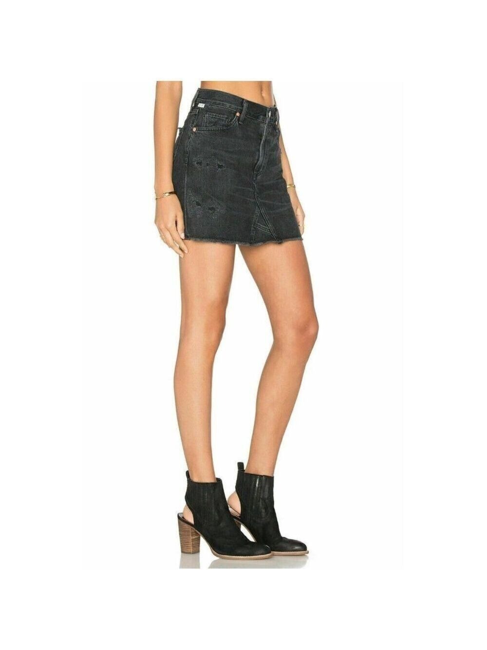 Citizens of Humanity Women's Premium Vintage Cut Off Mini Skirt Black Ha…